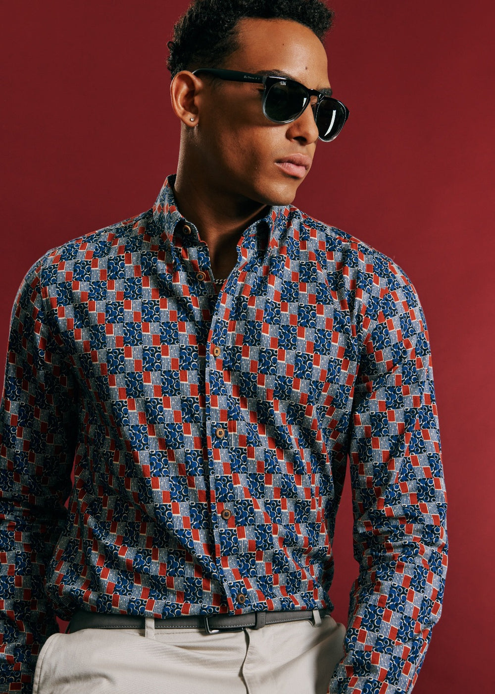 Chemises Ben Sherman 1950s Checkerboard Indigo | WMX-06850556